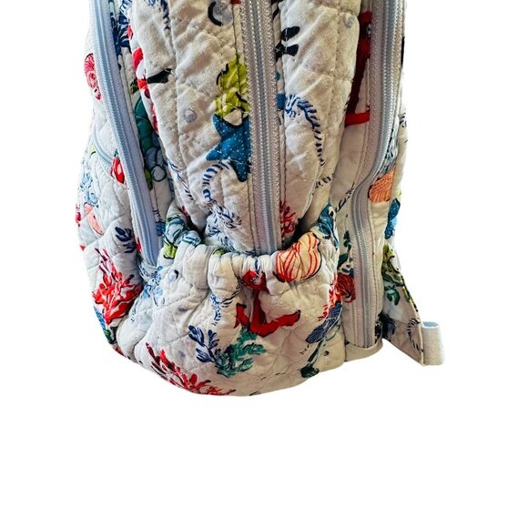 Vera Bradley Sea Life Quilted Backpack Coral Turtle Seahorse Ocean Print Bag - Picture 7 of 16